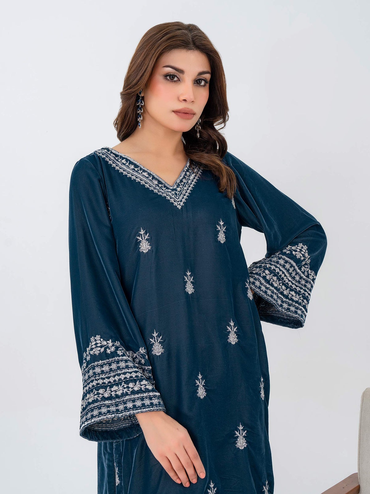 Lime Light | Velvet Pret | V-17 -  Lime Light Ladies Clothes - Original Designer Dress - House of Maryam