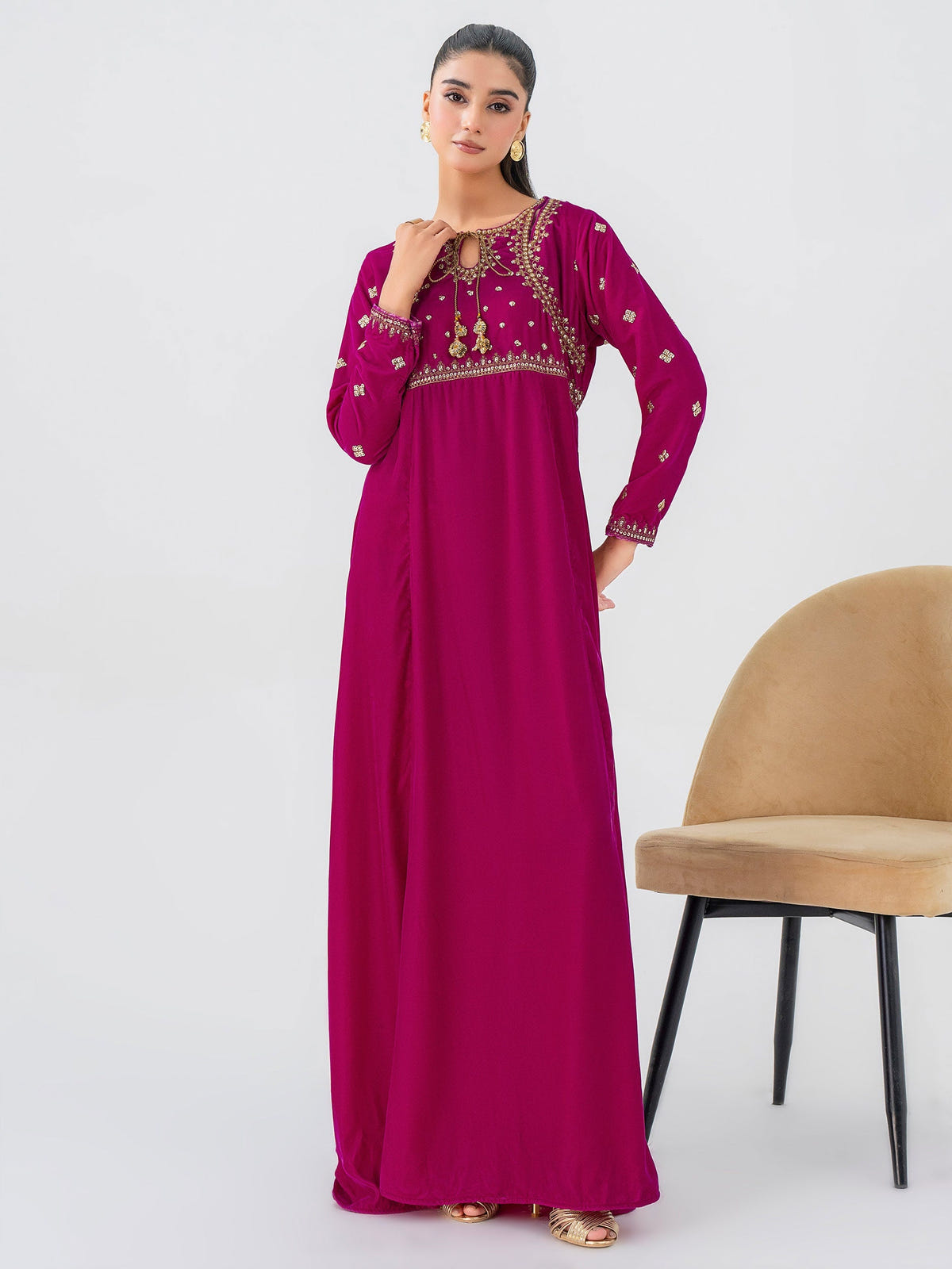 Lime Light | Velvet Pret | V-16 -  Lime Light Ladies Clothes - Original Designer Dress - House of Maryam