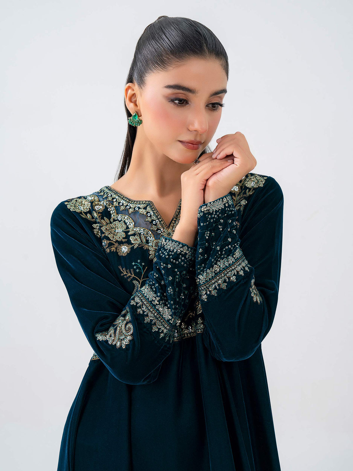 Lime Light | Velvet Pret | V-10 -  Lime Light Ladies Clothes - Original Designer Dress - House of Maryam