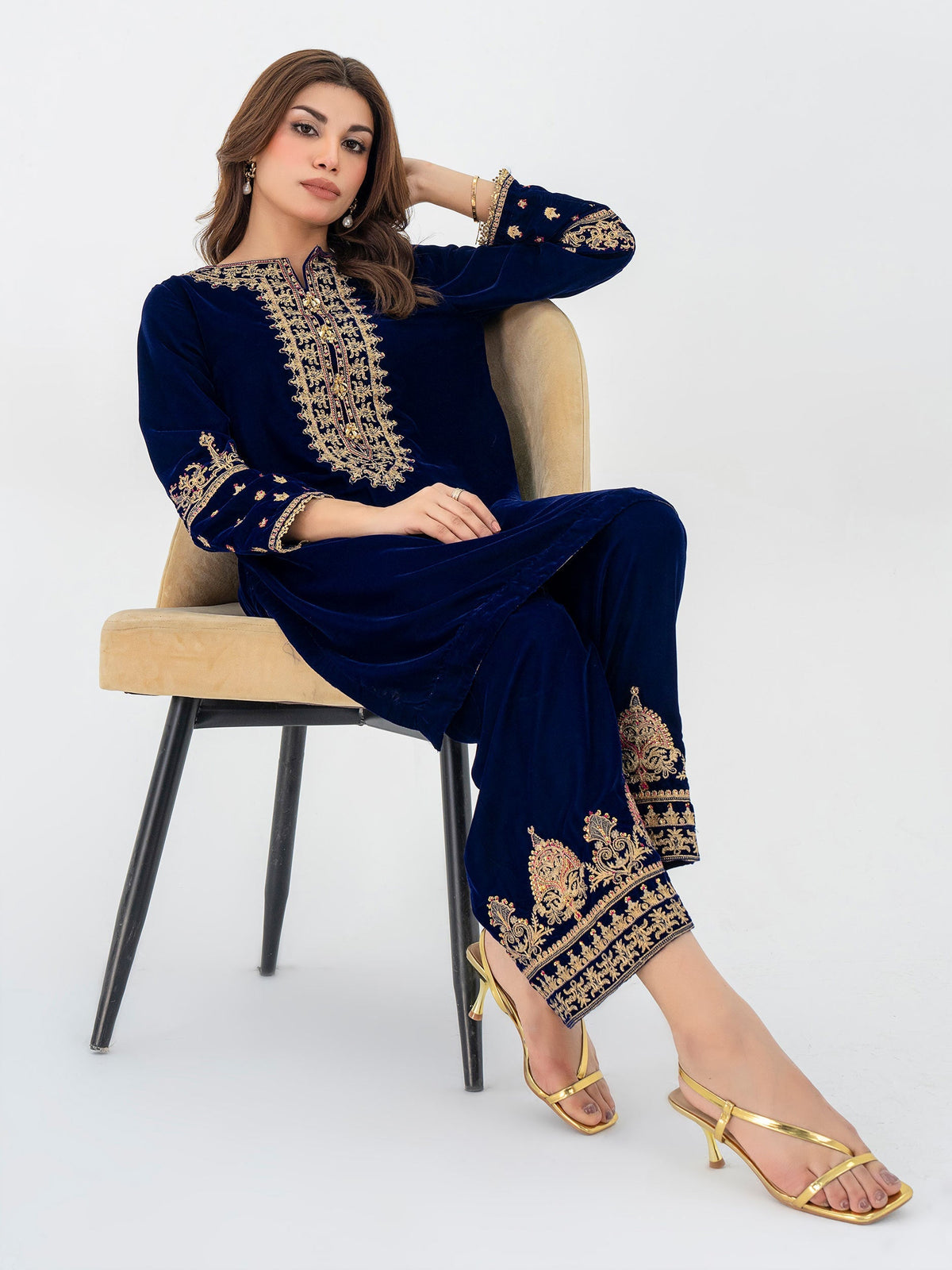 Lime Light | Velvet Pret | V-18 -  Lime Light Ladies Clothes - Original Designer Dress - House of Maryam