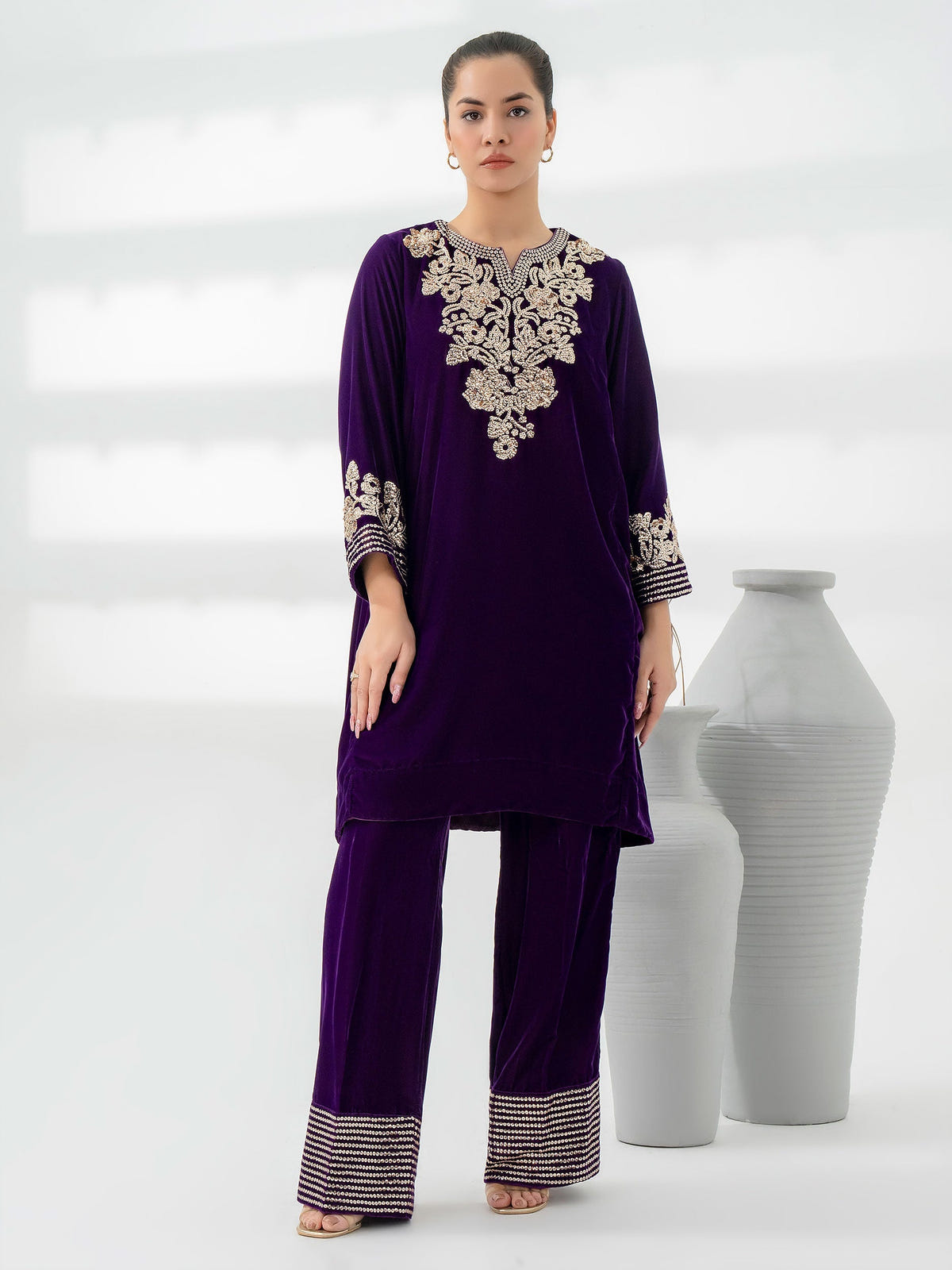 Lime Light | Velvet Pret | V-02 -  Lime Light Ladies Clothes - Original Designer Dress - House of Maryam