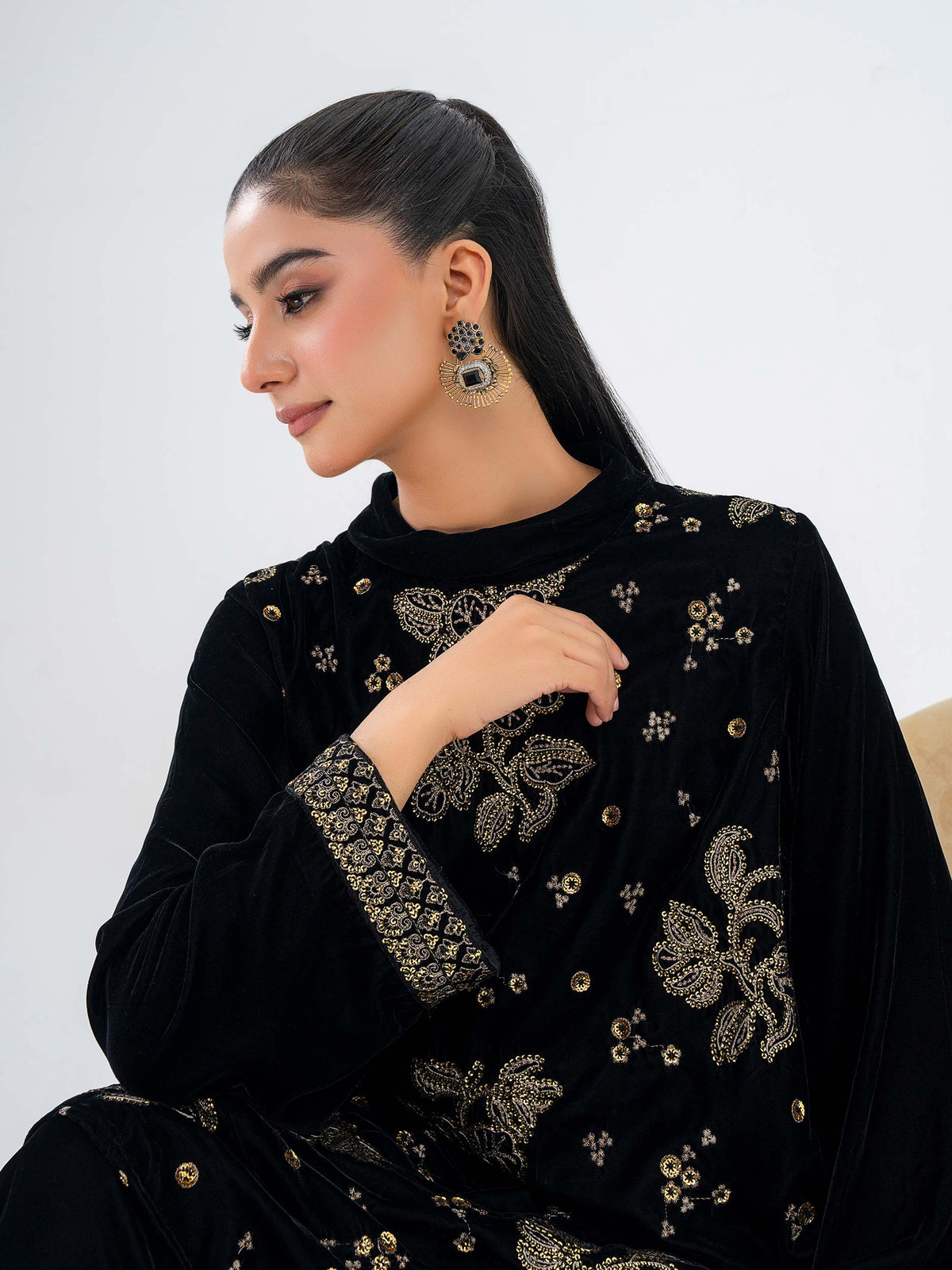 Lime Light | Velvet Pret | V-13 -  Lime Light Ladies Clothes - Original Designer Dress - House of Maryam