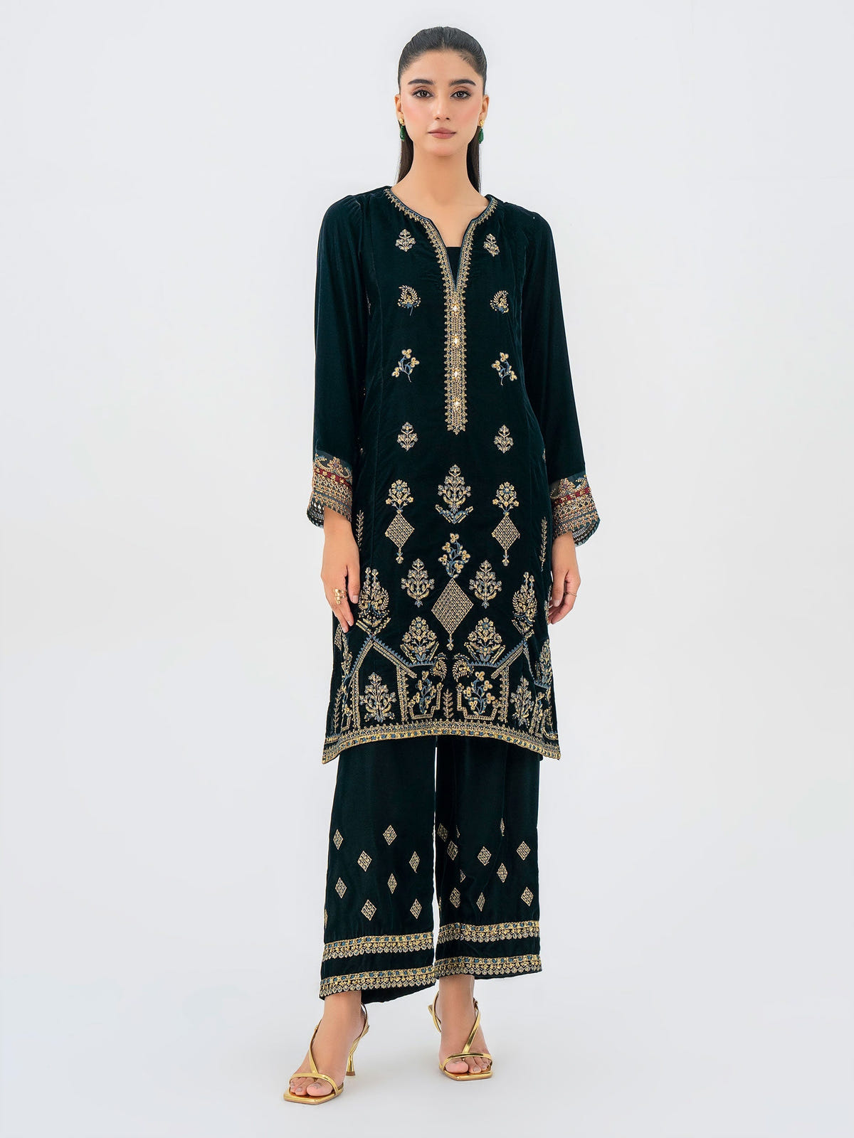 Lime Light | Velvet Pret | V-14 -  Lime Light Ladies Clothes - Original Designer Dress - House of Maryam