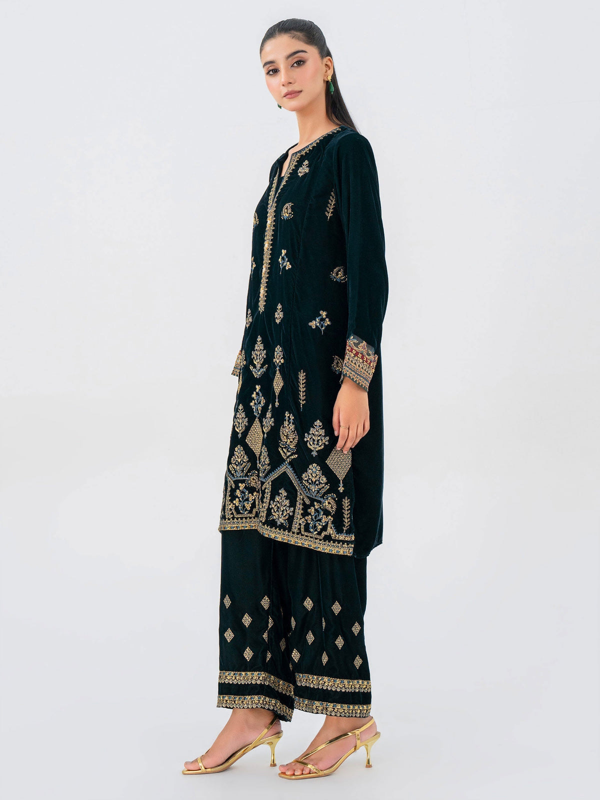 Lime Light | Velvet Pret | V-14 -  Lime Light Ladies Clothes - Original Designer Dress - House of Maryam