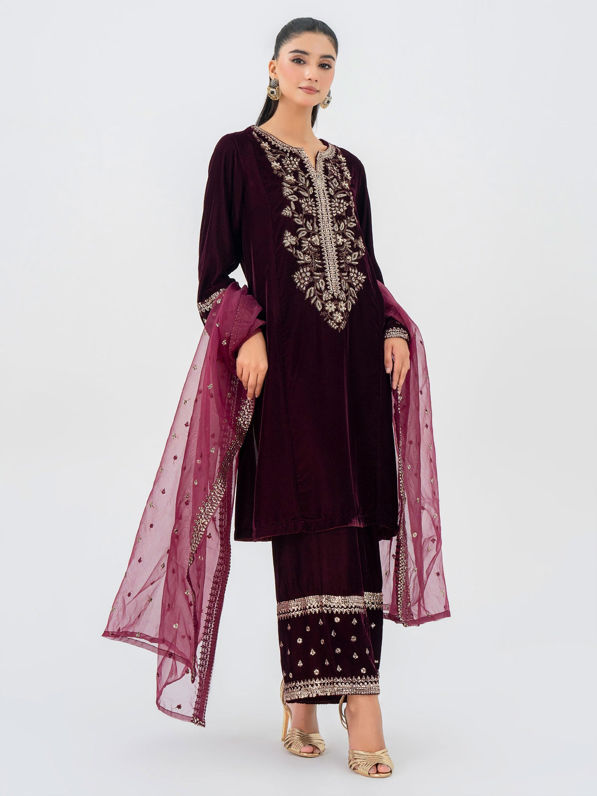 Lime Light | Velvet Pret | V-11 -  Lime Light Ladies Clothes - Original Designer Dress - House of Maryam