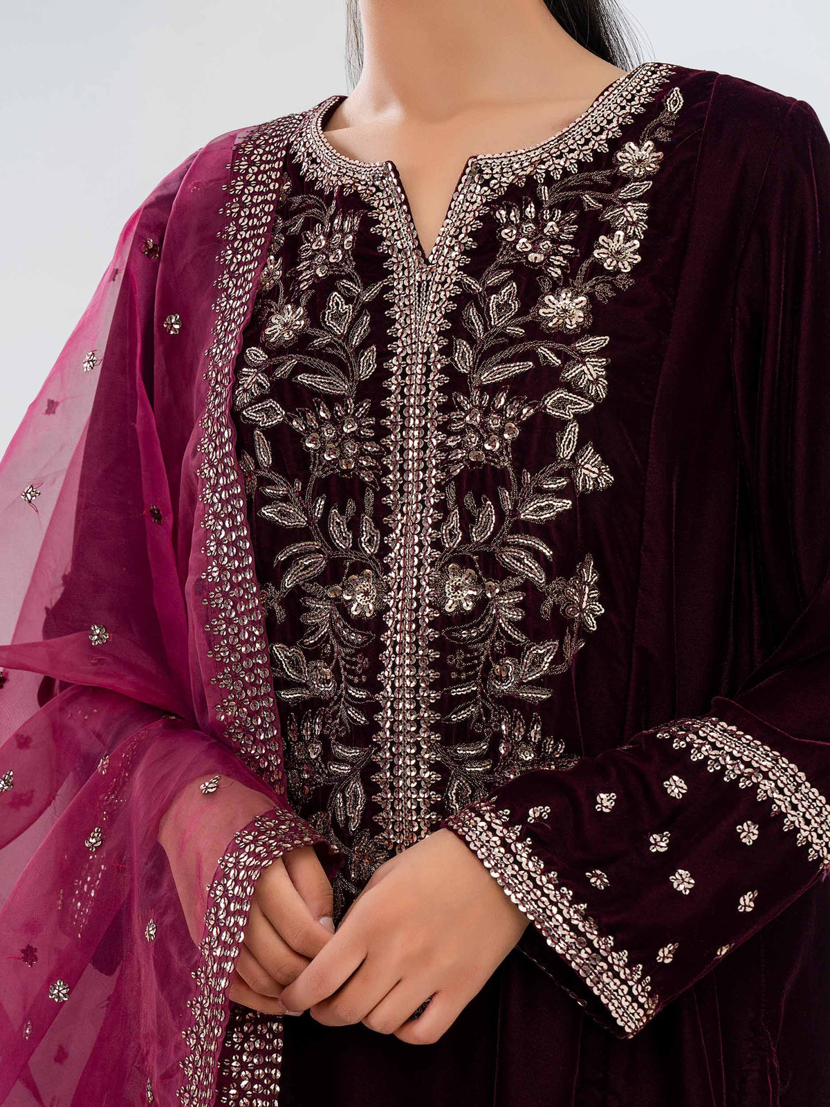 Lime Light | Velvet Pret | V-11 -  Lime Light Ladies Clothes - Original Designer Dress - House of Maryam