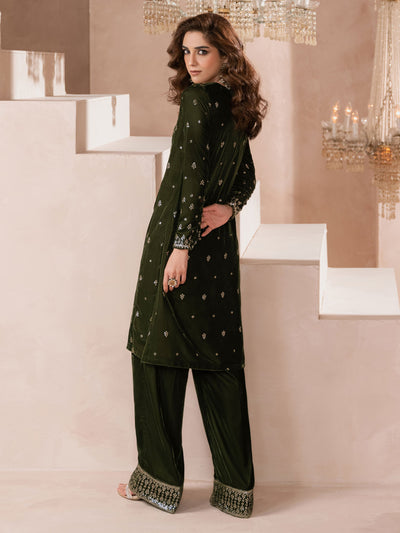 Lime Light | Velvet Pret | V-07 -  Lime Light Ladies Clothes - Original Designer Dress - House of Maryam