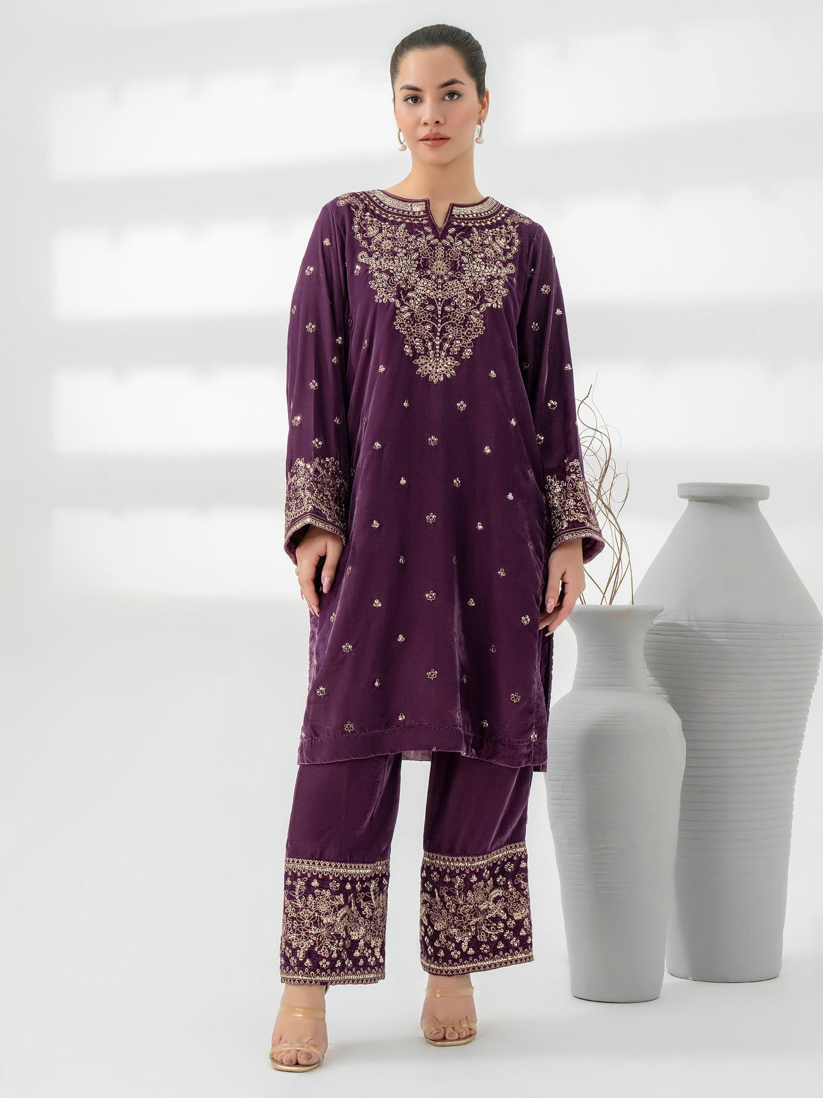 Lime Light | Velvet Pret | V-03 -  Lime Light Ladies Clothes - Original Designer Dress - House of Maryam