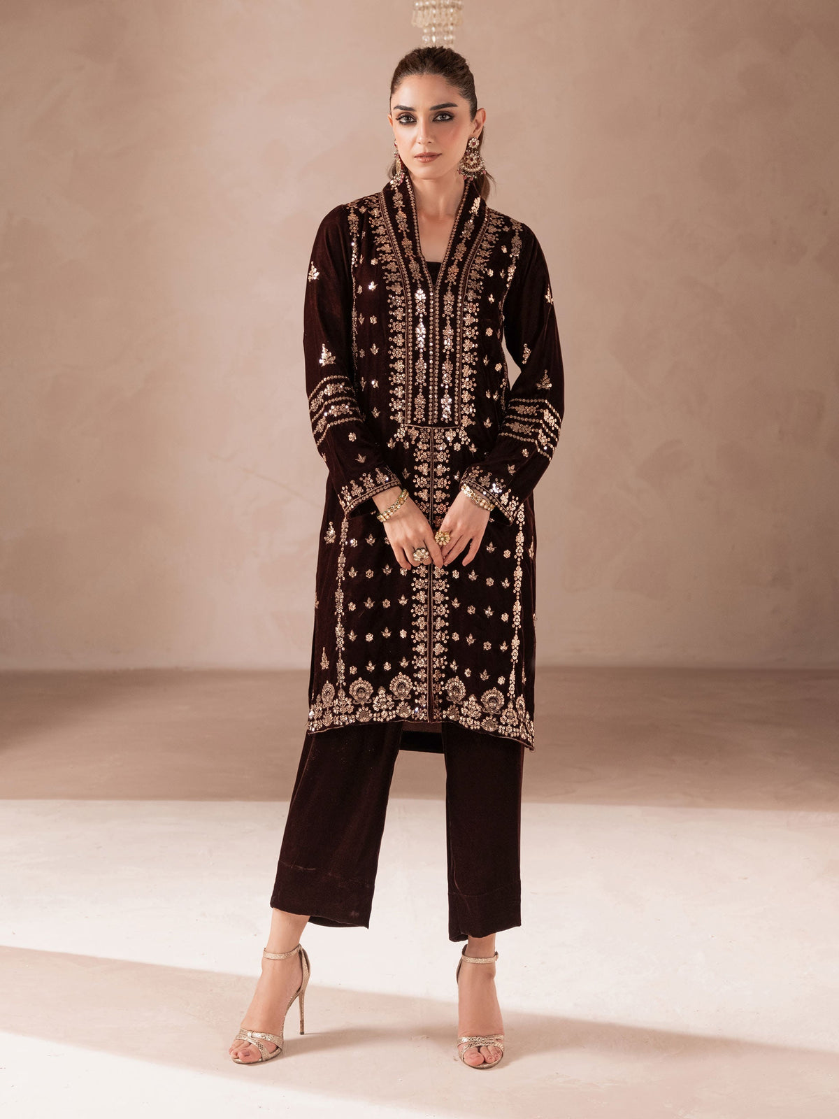 Lime Light | Velvet Pret | V-08 -  Lime Light Ladies Clothes - Original Designer Dress - House of Maryam