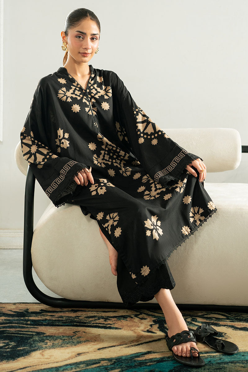 Cross Stitch | Basic Pret | Fudge Brown Linen Printed Shirt