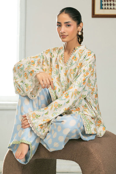 Cross Stitch | Basic Pret | Aqua Ice-2PC (Shirt & Trouser)