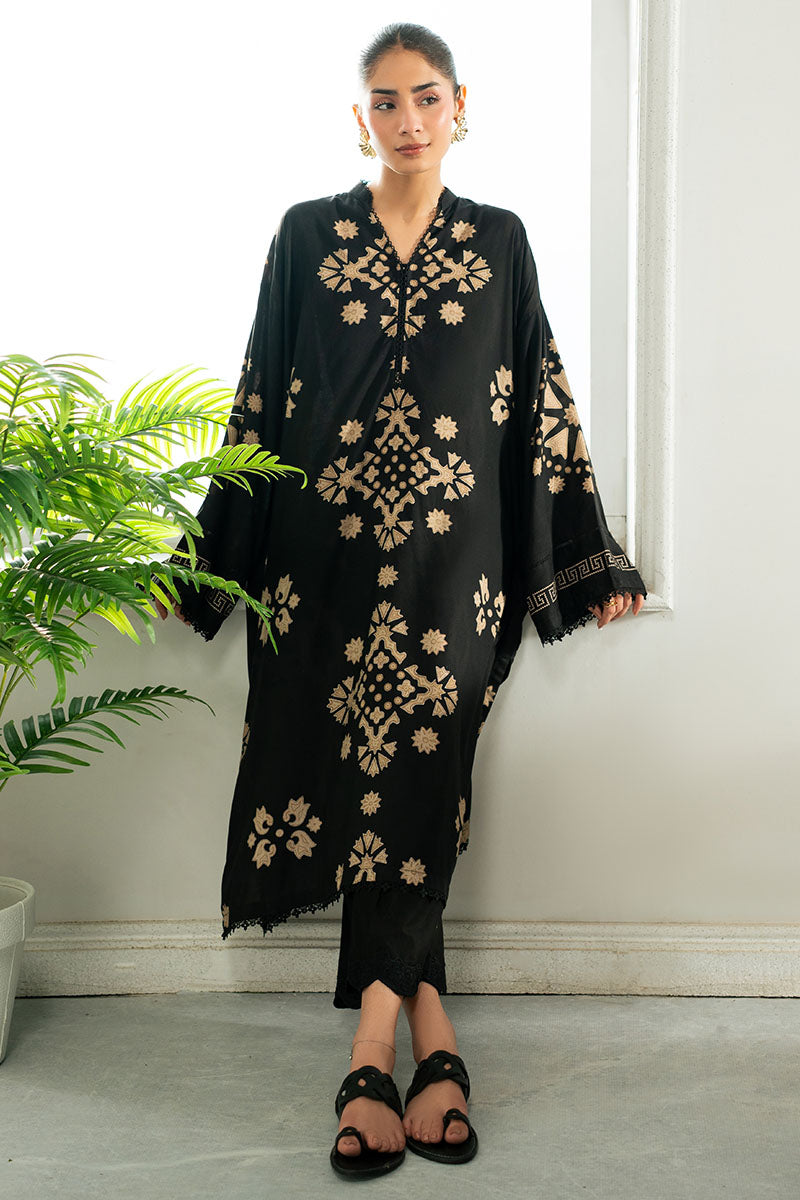 Cross Stitch | Basic Pret | Fudge Brown Linen Printed Shirt-2