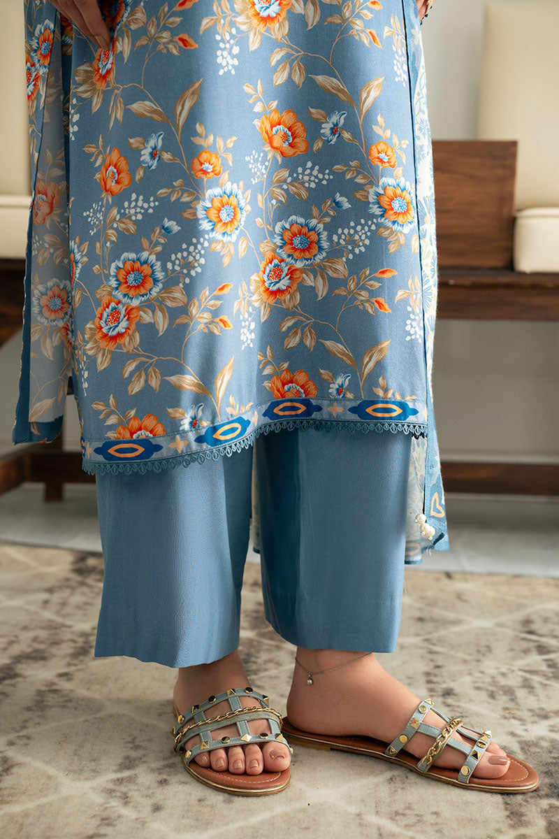 Cross Stitch | Basic Pret | Blue Glass-3PC (Shirt, Trouser & Dupatta)-6