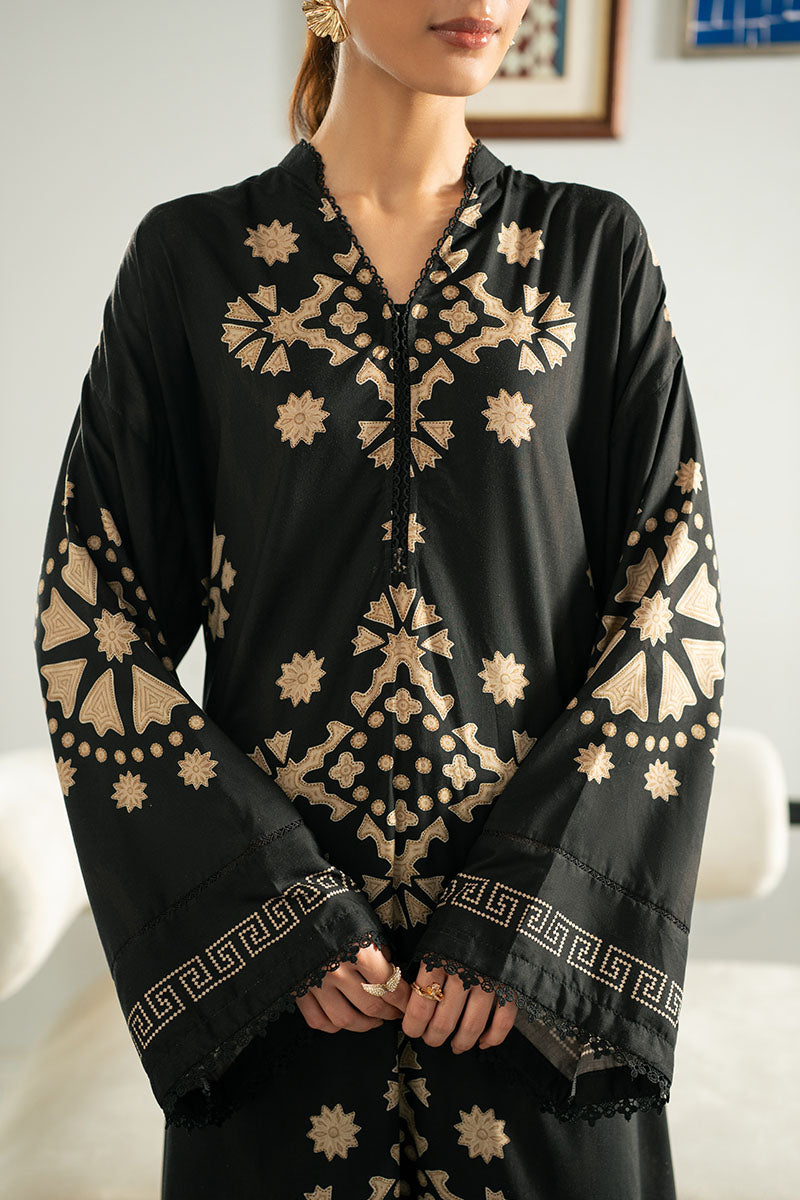 Cross Stitch | Basic Pret | Fudge Brown Linen Printed Shirt-3