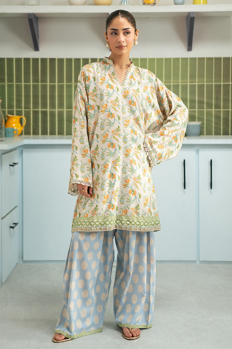 Cross Stitch | Basic Pret | Aqua Ice-2PC (Shirt & Trouser)