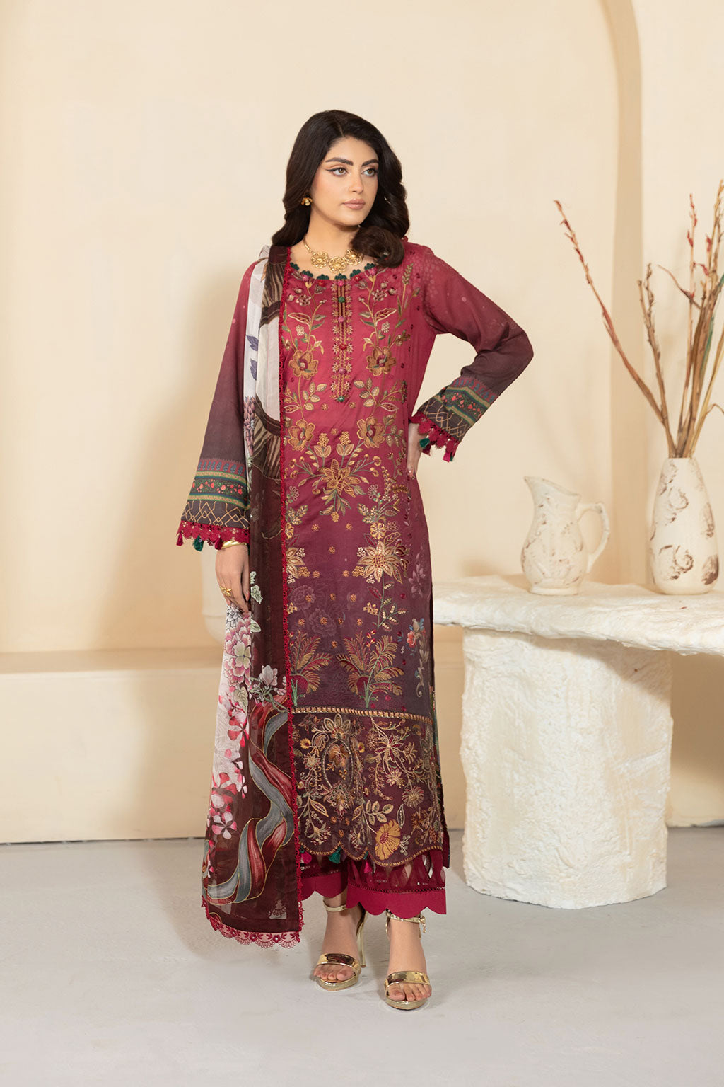 Ramsha | Mashaal Luxury Lawn | L-1303 -  Ramsha Ladies Clothes - Original Designer Dress - House of Maryam
