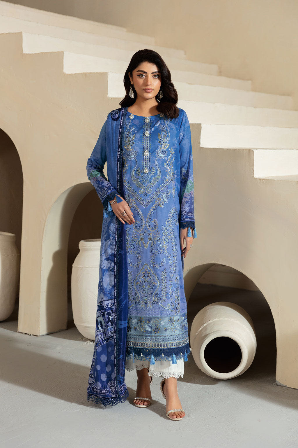 Ramsha | Mashaal Luxury Lawn | L-1302 -  Ramsha Ladies Clothes - Original Designer Dress - House of Maryam