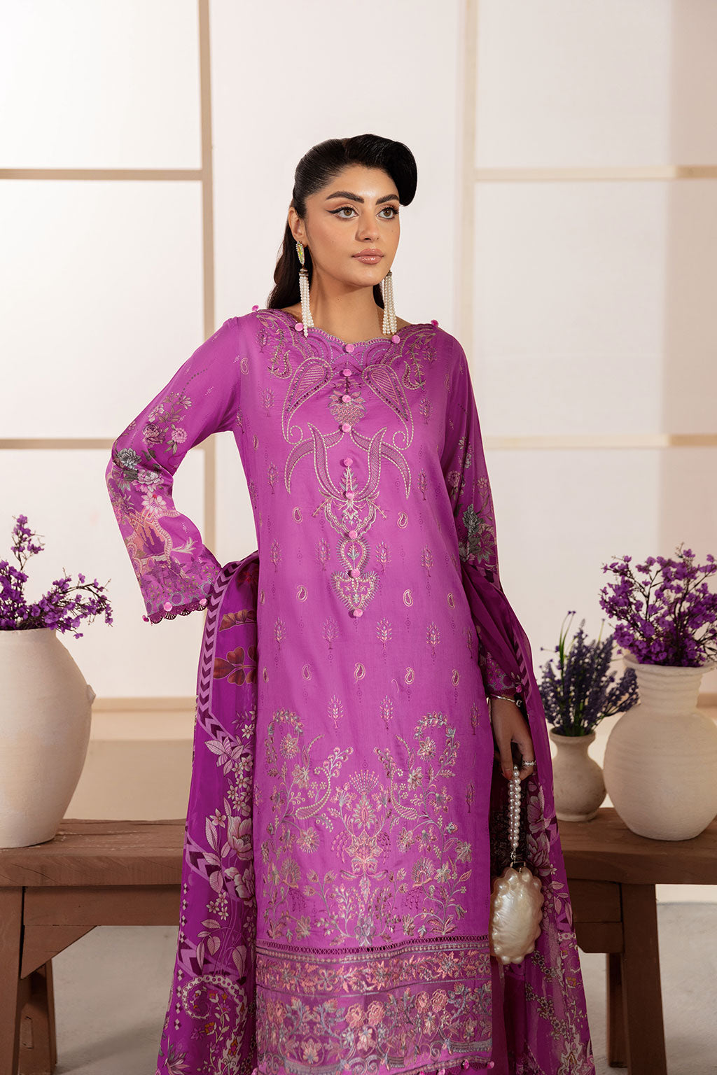 Ramsha | Mashaal Luxury Lawn | L-1312 -  Ramsha Ladies Clothes - Original Designer Dress - House of Maryam