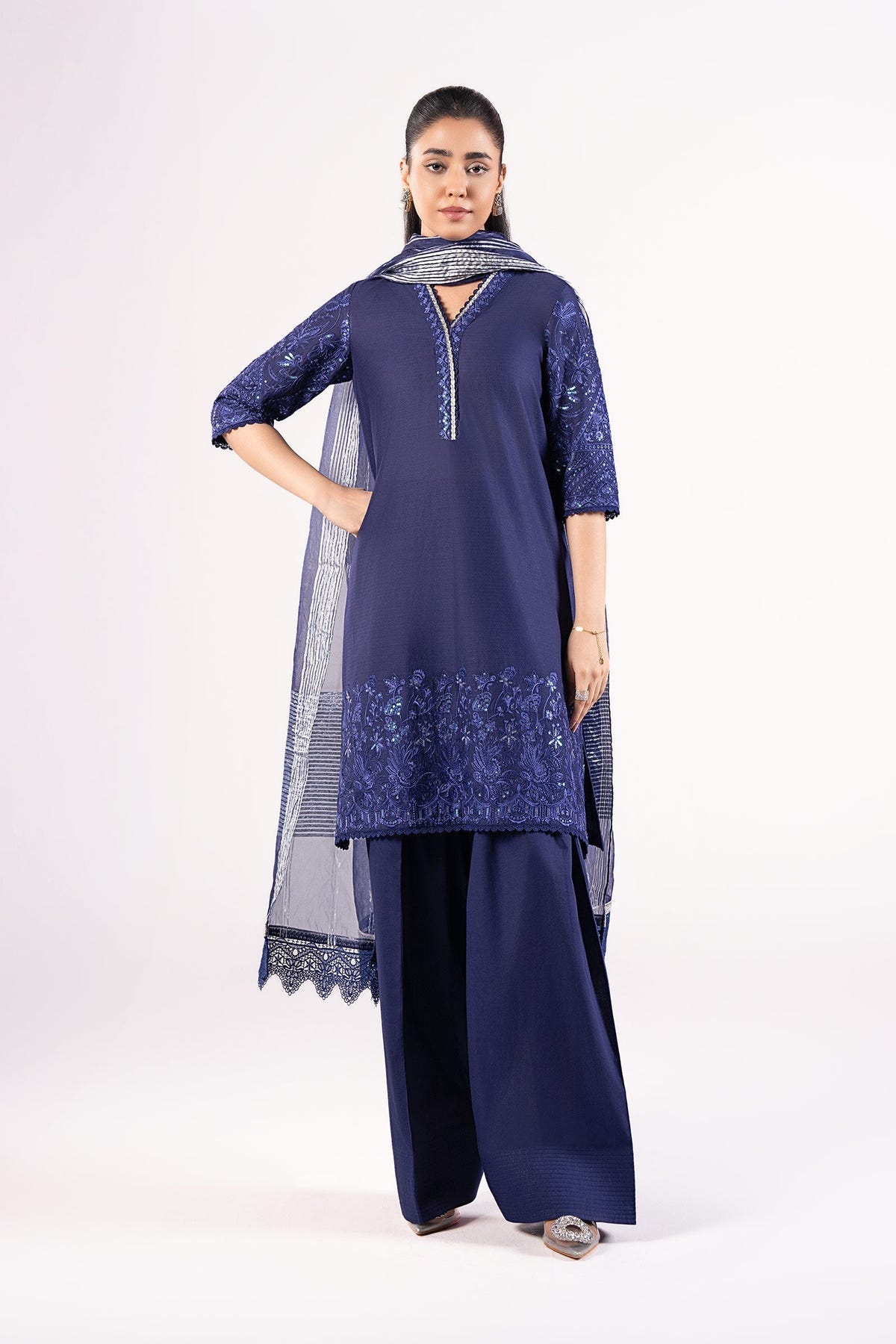 Maria B | Basics RTW | 3 Pc Embroidered Dobby Suit | MB-CS25-137 -  Maria B Ladies Clothes - Original Designer Dress - House of Maryam