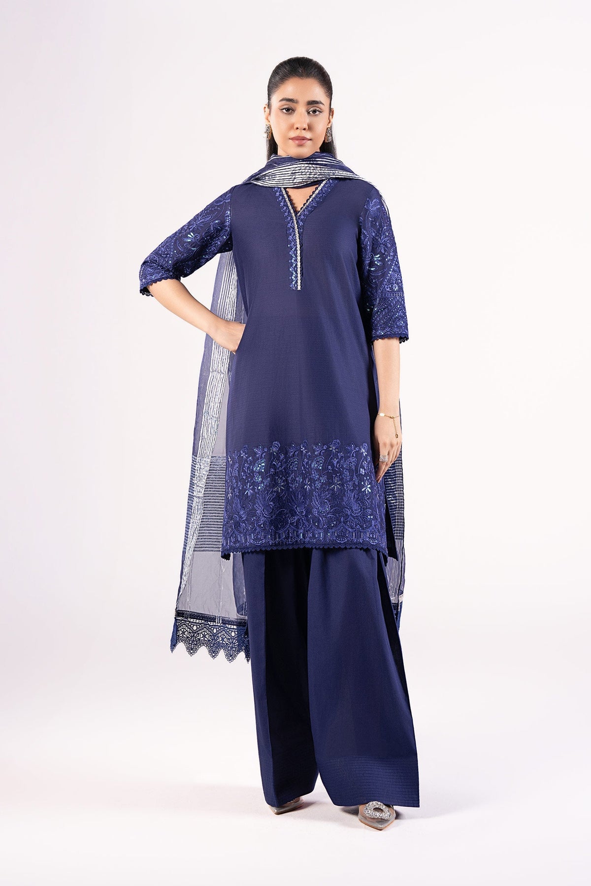 Maria B | Basics RTW | 3 Pc Embroidered Dobby Suit | MB-CS25-137 -  Maria B Ladies Clothes - Original Designer Dress - House of Maryam