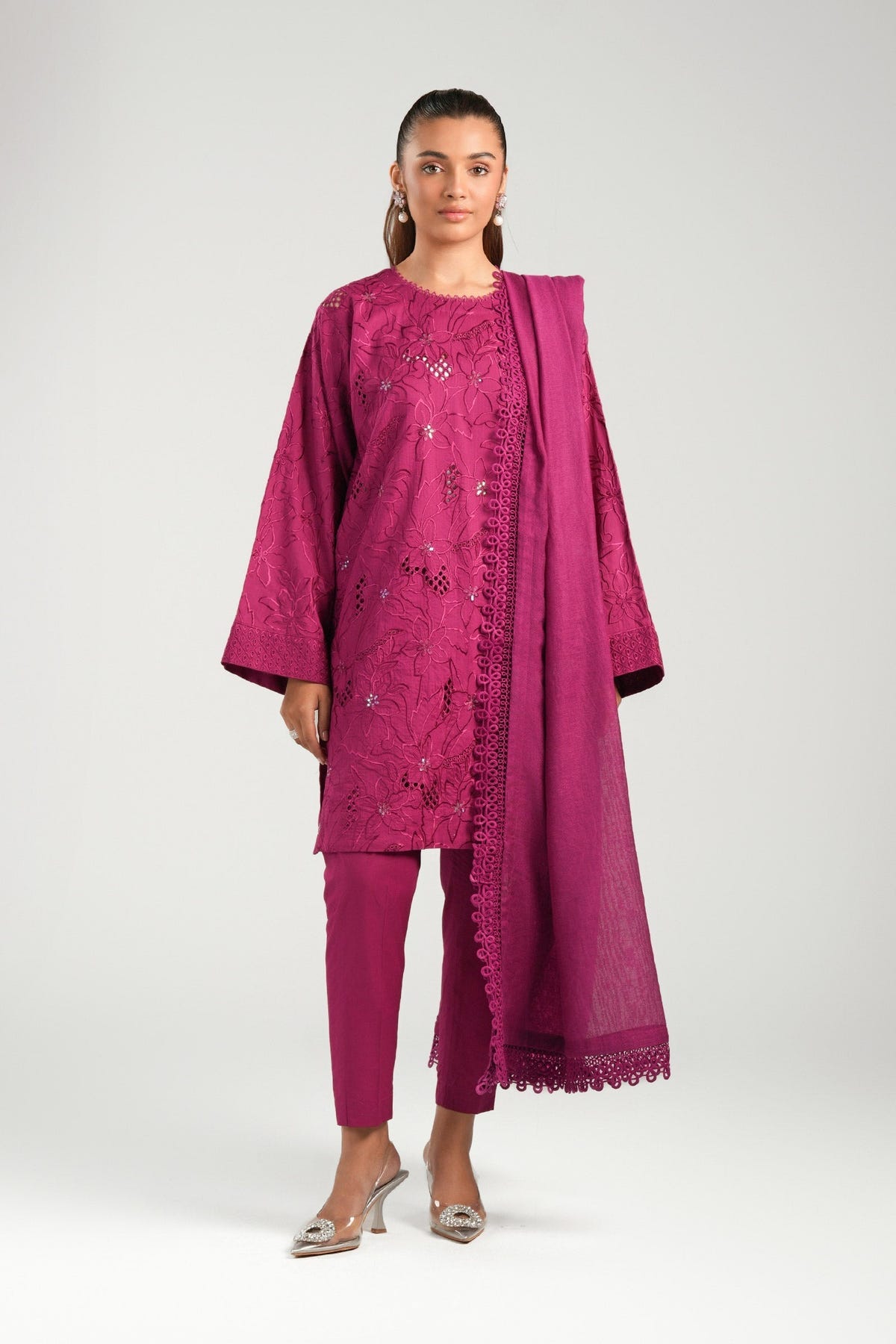 Maria B | Basics RTW | 3 Pc Embroidered Dobby Suit | MB-CS25-138 -  Maria B Ladies Clothes - Original Designer Dress - House of Maryam