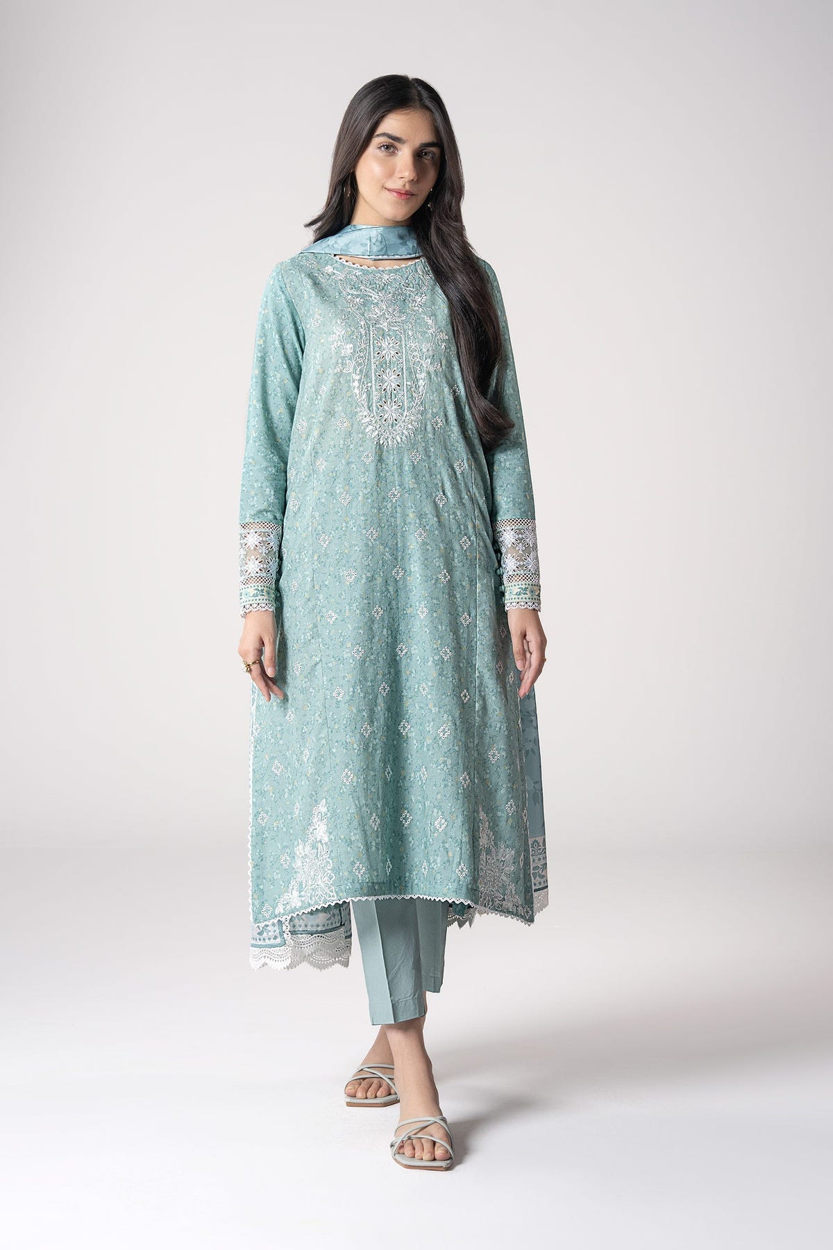 Maria B | Basics RTW | 3 Pc Embroidered Mesh Lurex Dots Suit | MB-CS25-142 -  Maria B Ladies Clothes - Original Designer Dress - House of Maryam