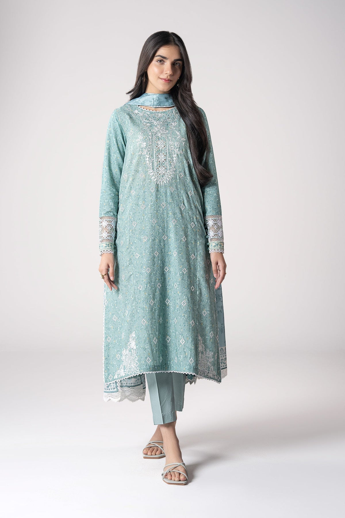 Maria B | Basics RTW | 3 Pc Embroidered Mesh Lurex Dots Suit | MB-CS25-142 -  Maria B Ladies Clothes - Original Designer Dress - House of Maryam
