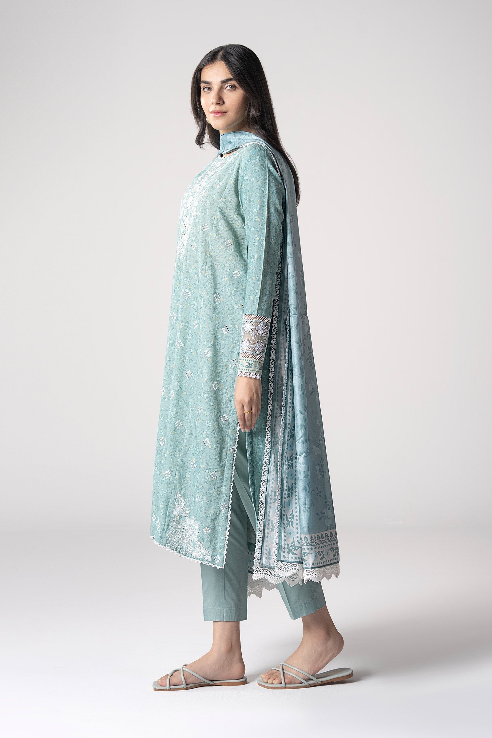 Maria B | Basics RTW | 3 Pc Embroidered Mesh Lurex Dots Suit | MB-CS25-142 -  Maria B Ladies Clothes - Original Designer Dress - House of Maryam