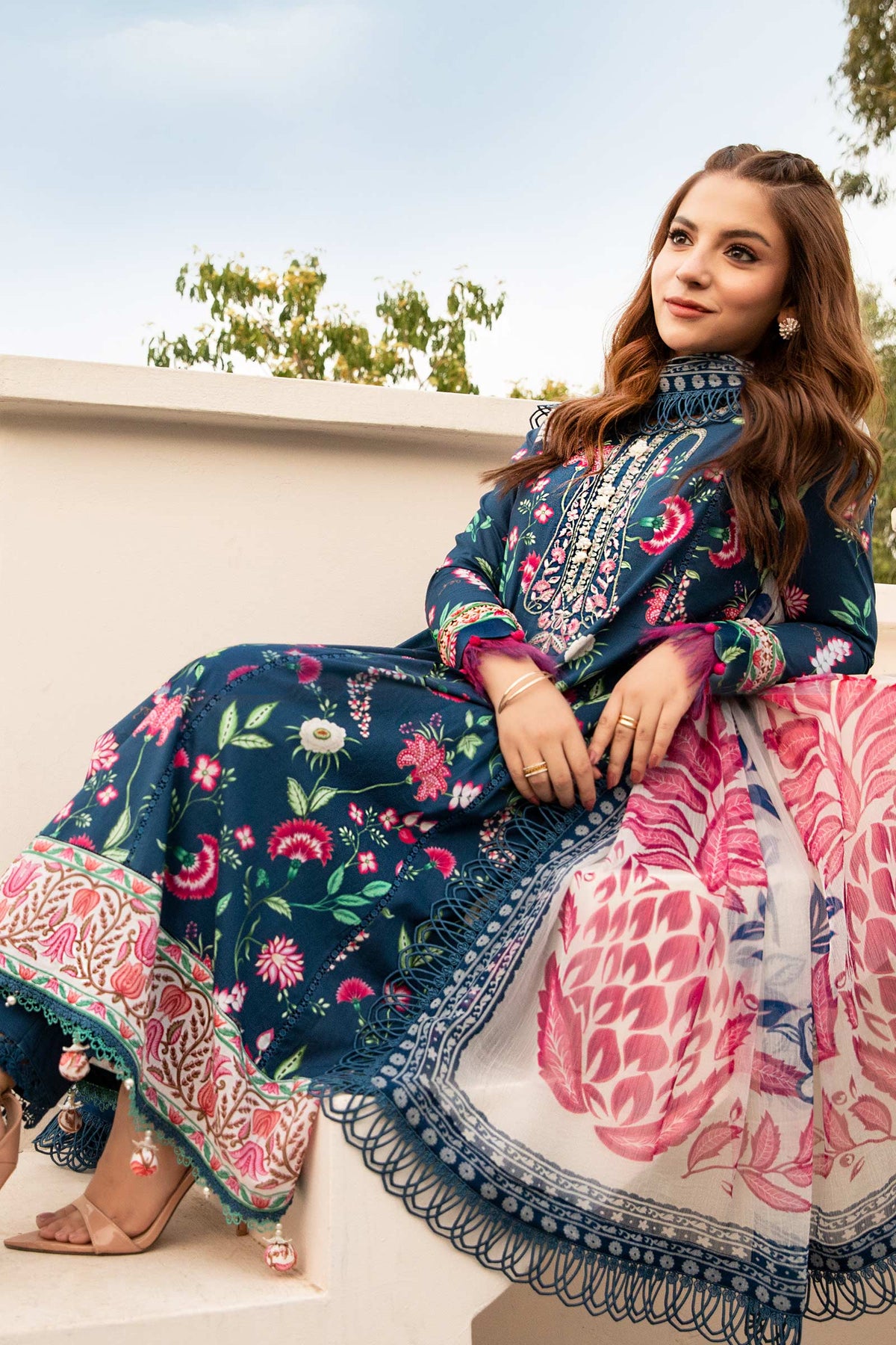 Maria B | Eid Basic Lawn | MB-CUS25-901B -  Maria B Ladies Clothes - Original Designer Dress - House of Maryam