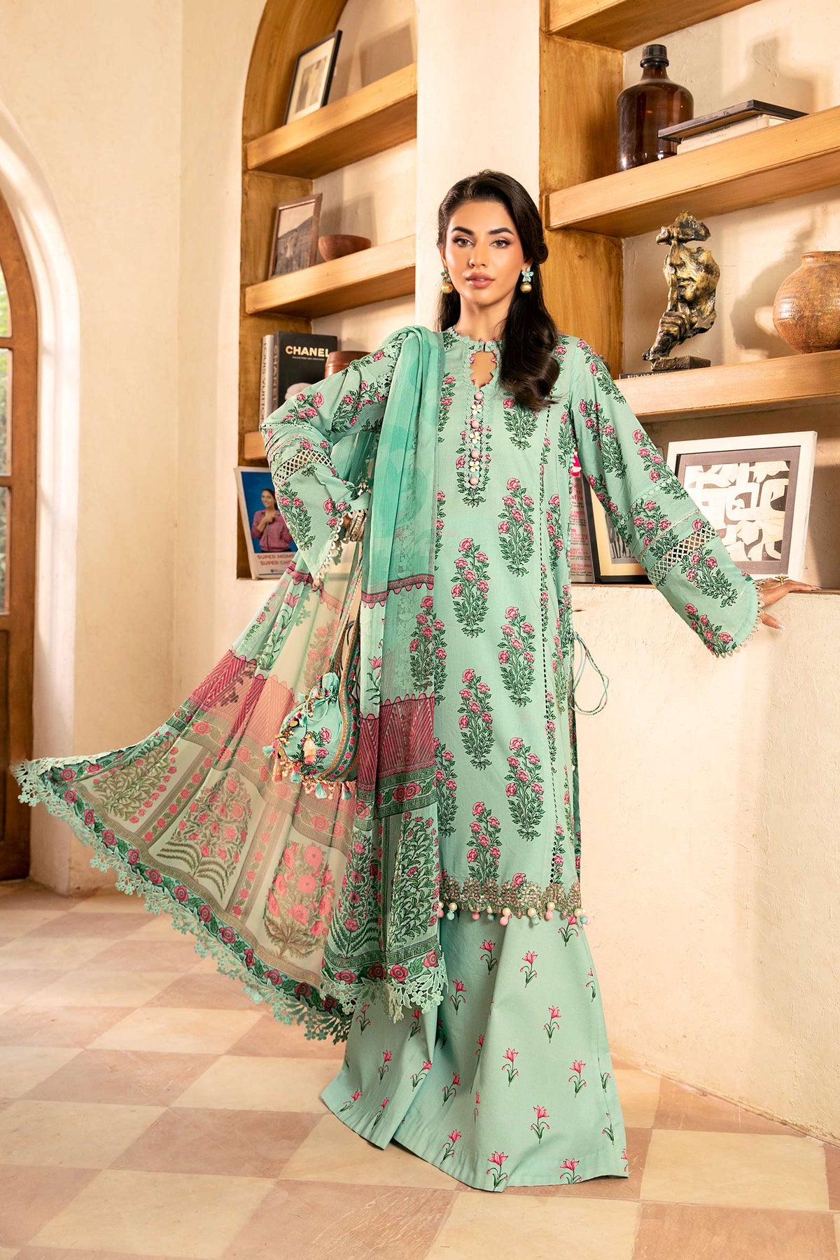 Maria B | Eid Basic Lawn | MB-CUS25-908B -  Maria B Ladies Clothes - Original Designer Dress - House of Maryam