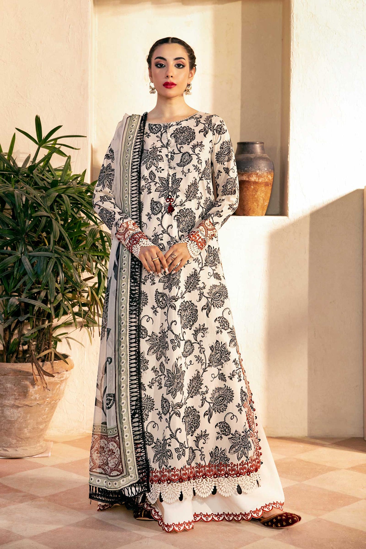 Maria B | Eid Basic Lawn | MB-CUS25-909A -  Maria B Ladies Clothes - Original Designer Dress - House of Maryam