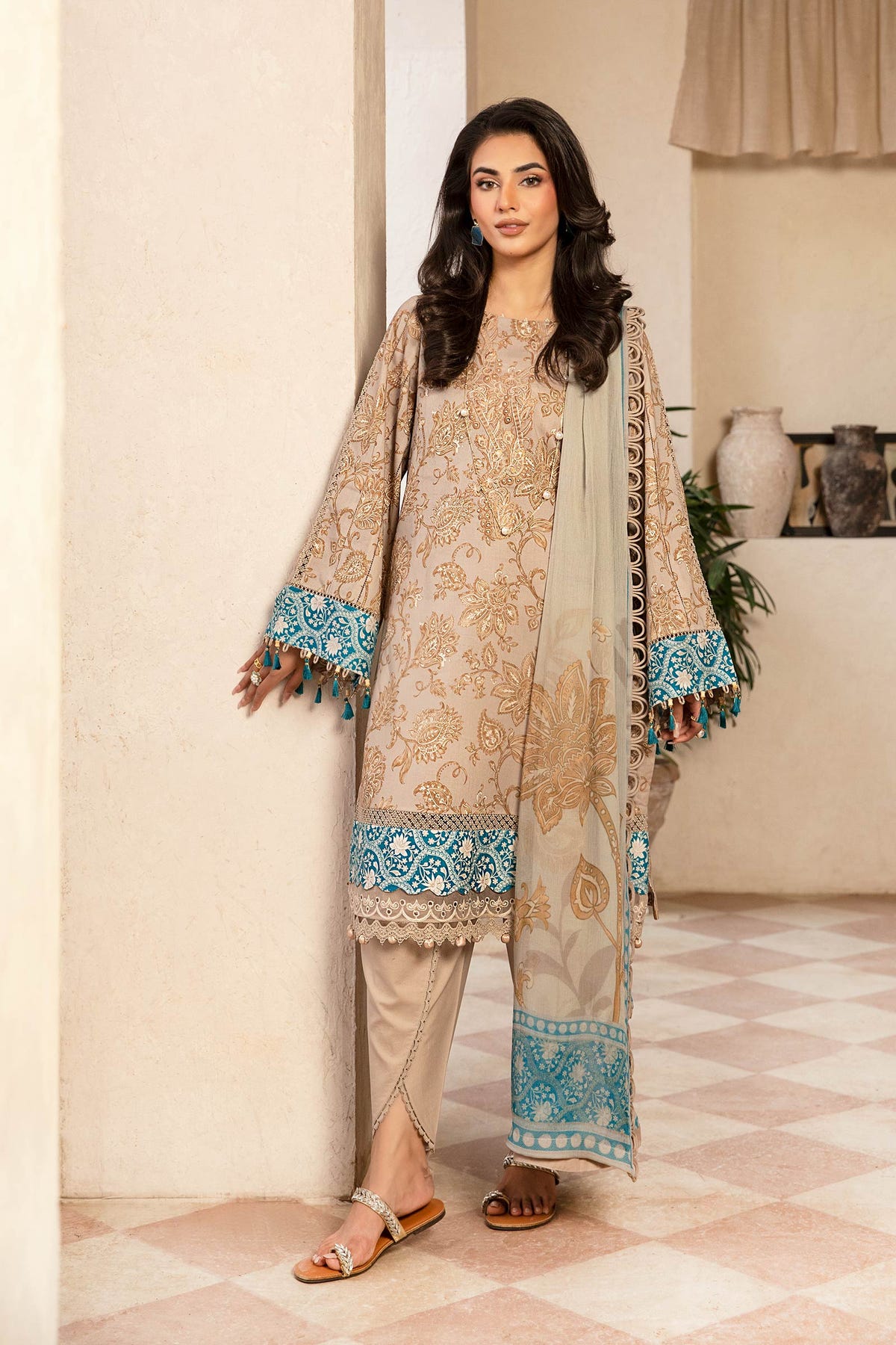 Maria B | Eid Basic Lawn | MB-CUS25-909B -  Maria B Ladies Clothes - Original Designer Dress - House of Maryam