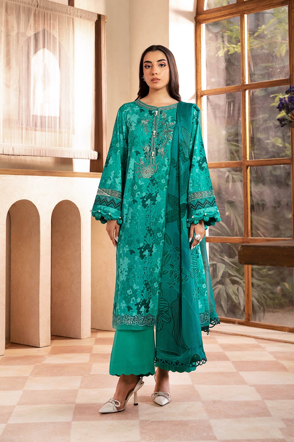 Maria B | Eid Basic Lawn | MB-CUS25-910A -  Maria B Ladies Clothes - Original Designer Dress - House of Maryam