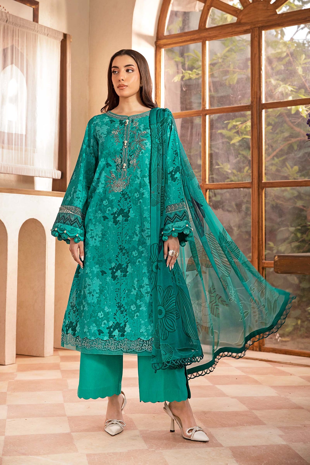 Maria B | Eid Basic Lawn | MB-CUS25-910A -  Maria B Ladies Clothes - Original Designer Dress - House of Maryam