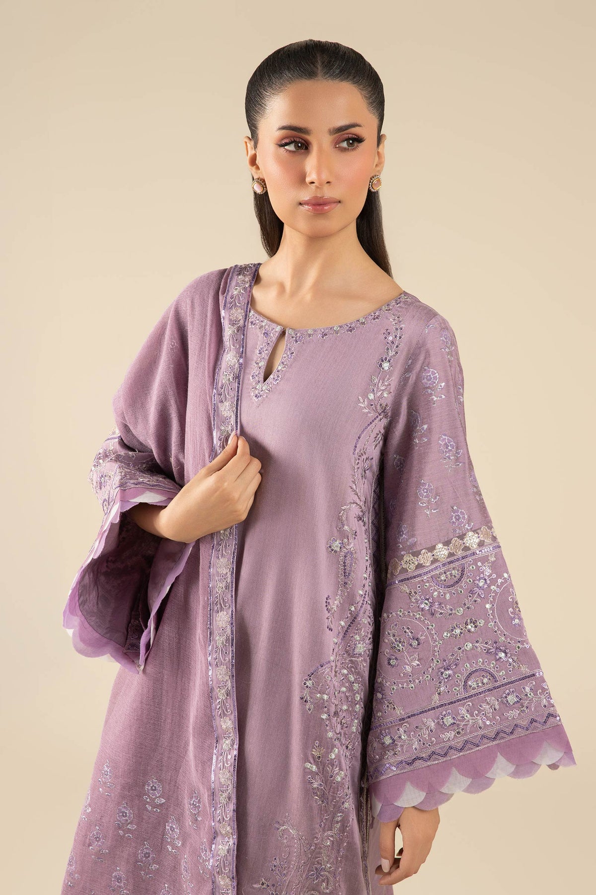 Maria B | Basics RTW | 3 Pc Embroidered Two Tone Silk Suit | MB-FS25-17 -  Maria B Ladies Clothes - Original Designer Dress - House of Maryam