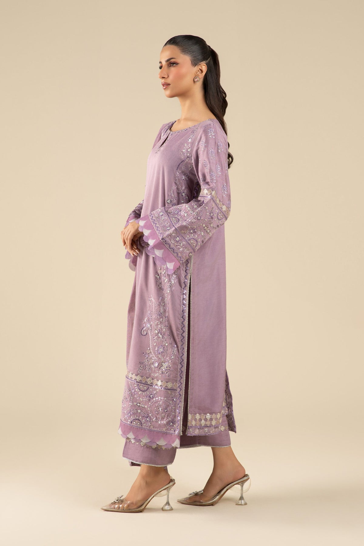 Maria B | Basics RTW | 3 Pc Embroidered Two Tone Silk Suit | MB-FS25-17 -  Maria B Ladies Clothes - Original Designer Dress - House of Maryam