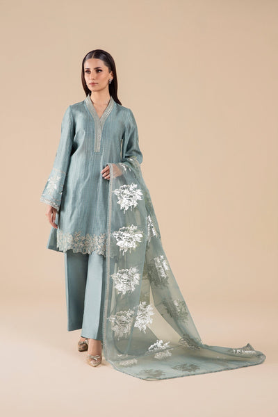 Maria B | Basics RTW | 3 Pc Embroidered Two Tone Lurex Silk Suit | MB-FS25-28 -  Maria B Ladies Clothes - Original Designer Dress - House of Maryam