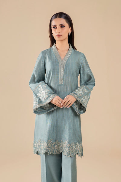Maria B | Basics RTW | 3 Pc Embroidered Two Tone Lurex Silk Suit | MB-FS25-28 -  Maria B Ladies Clothes - Original Designer Dress - House of Maryam