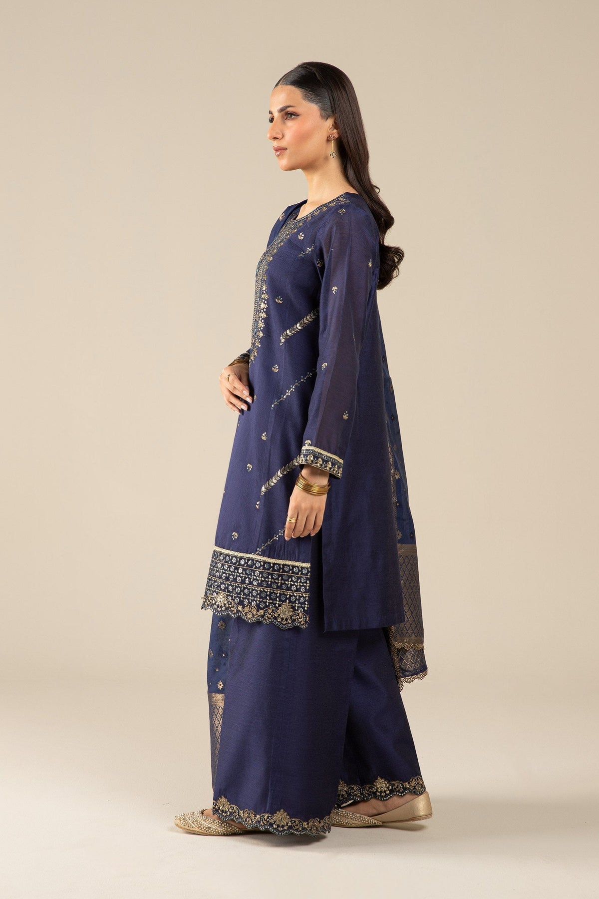 Maria B | Basics RTW | 3 Pc Embroidered Two Tone Silk Suit | MB-FS25-30 -  Maria B Ladies Clothes - Original Designer Dress - House of Maryam