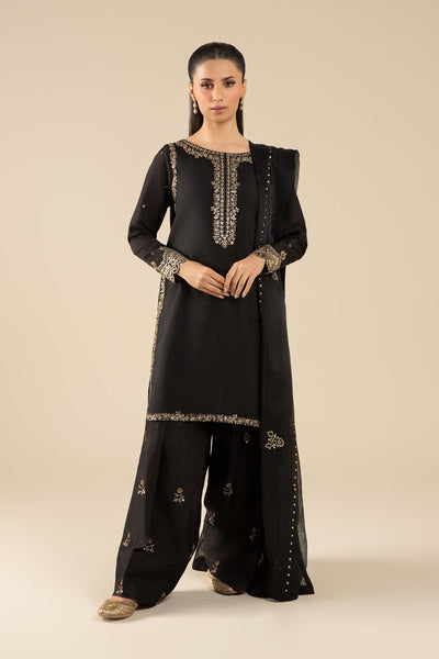Maria B | Basics RTW | 3 Pc Embroidered Raw Silk Suit | MB-FS25-32-B -  Maria B Ladies Clothes - Original Designer Dress - House of Maryam