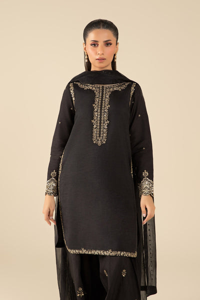 Maria B | Basics RTW | 3 Pc Embroidered Raw Silk Suit | MB-FS25-32-B -  Maria B Ladies Clothes - Original Designer Dress - House of Maryam