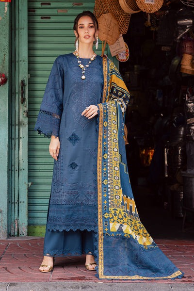 Marjjan | Carnation Lawn | MBL-13 A (TEAL BLUE) -  Marjjan Ladies Clothes - Original Designer Dress - House of Maryam