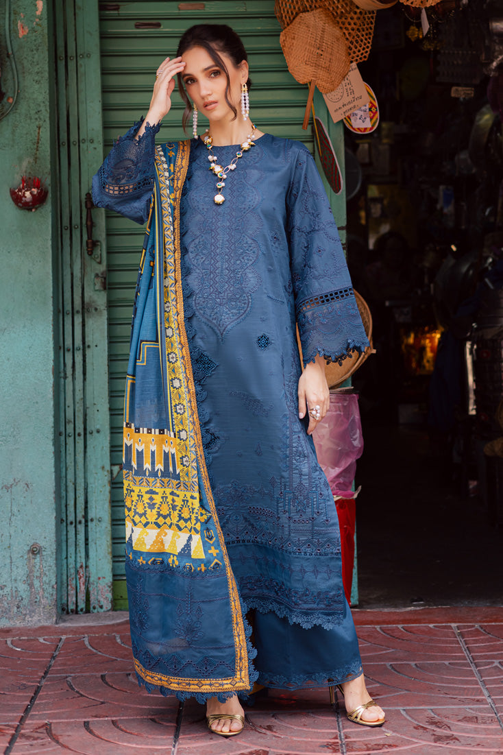 Marjjan | Carnation Lawn | MBL-13 A (TEAL BLUE) -  Marjjan Ladies Clothes - Original Designer Dress - House of Maryam