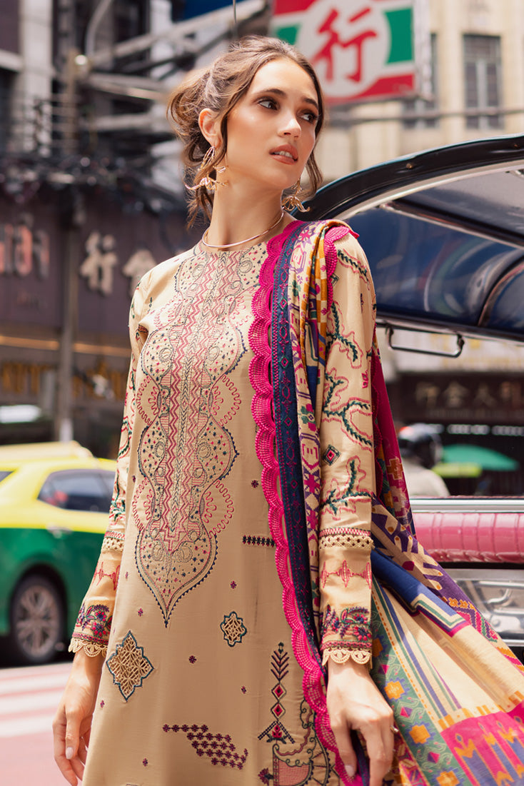 Marjjan | Carnation Lawn | MBL-13 B (BEIGE) -  Marjjan Ladies Clothes - Original Designer Dress - House of Maryam