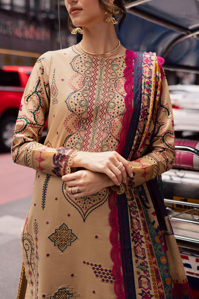 Marjjan | Carnation Lawn | MBL-13 B (BEIGE) -  Marjjan Ladies Clothes - Original Designer Dress - House of Maryam