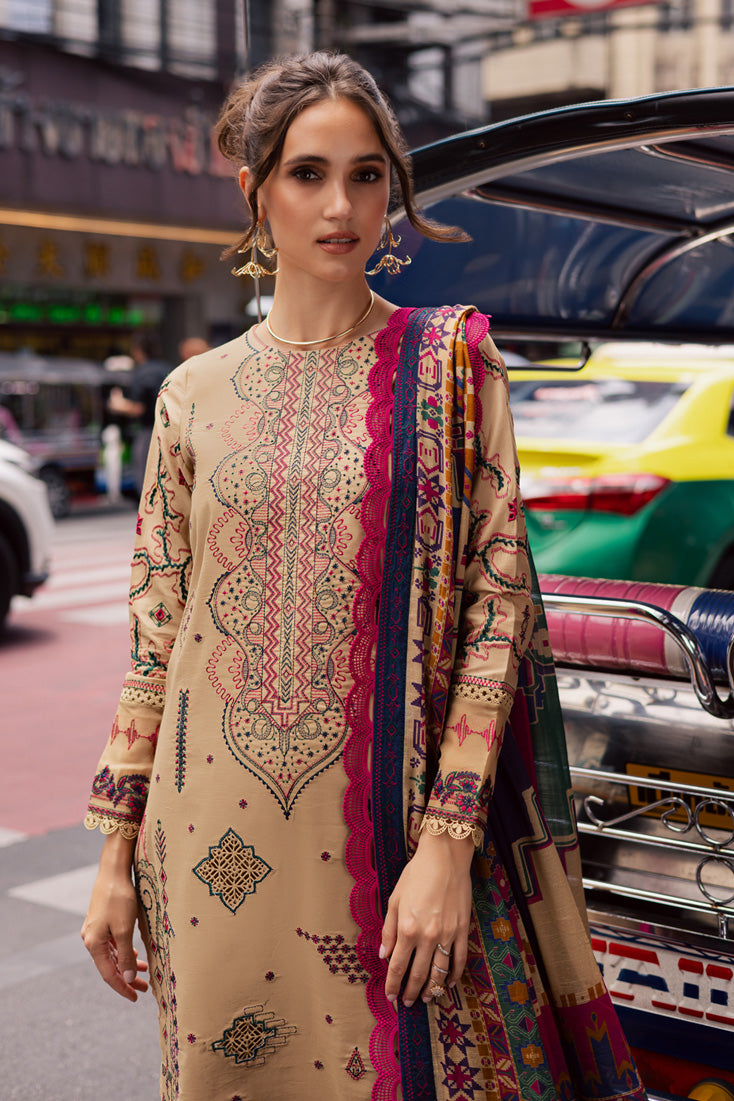 Marjjan | Carnation Lawn | MBL-13 B (BEIGE) -  Marjjan Ladies Clothes - Original Designer Dress - House of Maryam