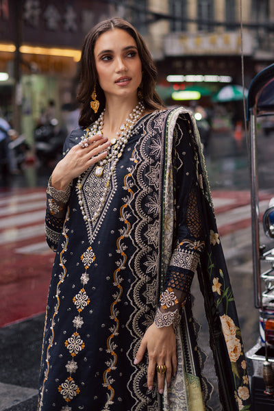 Marjjan | Carnation Lawn | MBL-14 A (BLACK) -  Marjjan Ladies Clothes - Original Designer Dress - House of Maryam