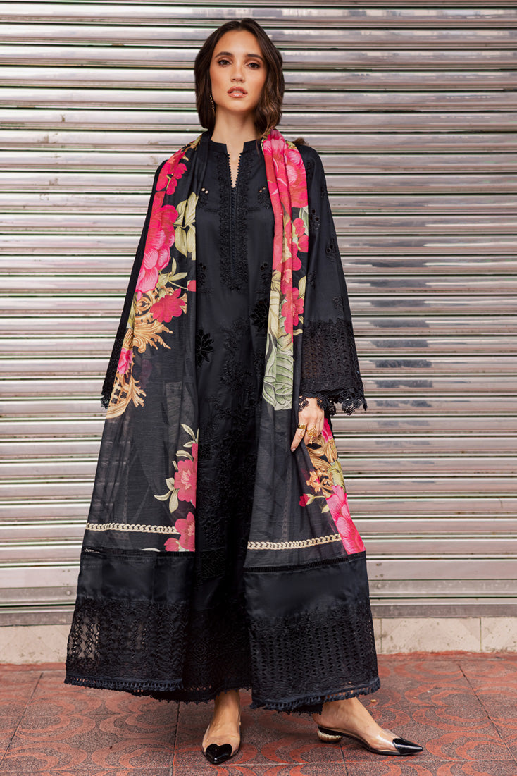 Marjjan | Carnation Lawn | MBL-16 B (BLACK) -  Marjjan Ladies Clothes - Original Designer Dress - House of Maryam