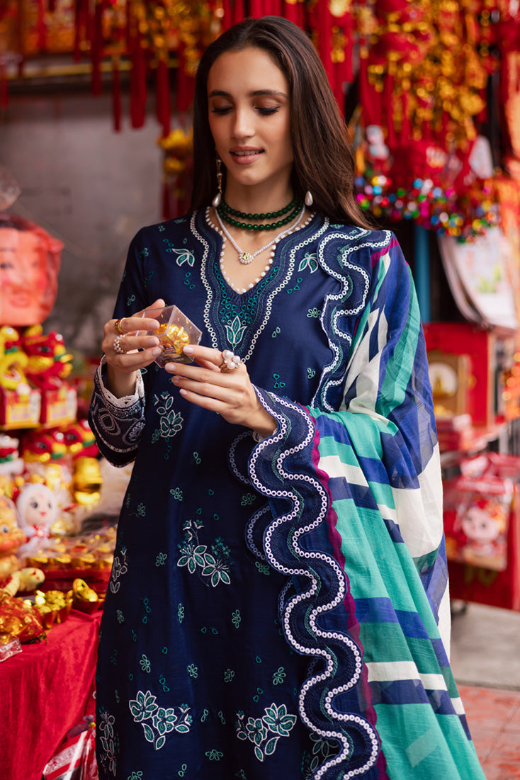 Marjjan | Carnation Lawn | MBL-17 A (NAVY BLUE) -  Marjjan Ladies Clothes - Original Designer Dress - House of Maryam