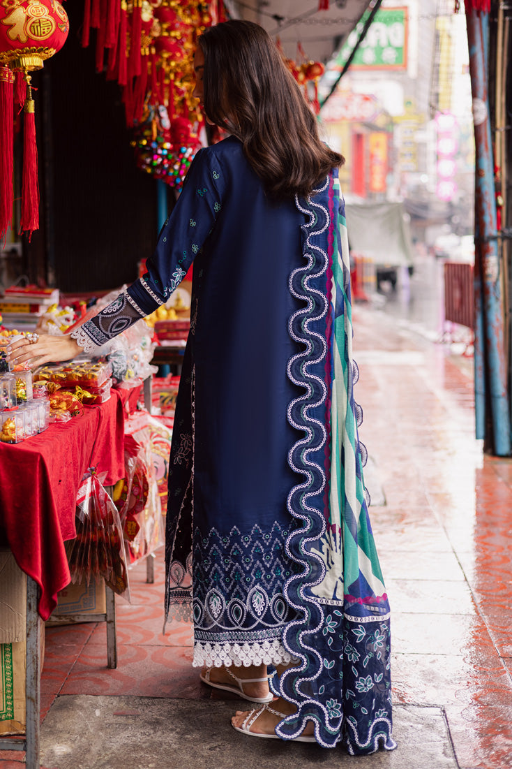 Marjjan | Carnation Lawn | MBL-17 A (NAVY BLUE) -  Marjjan Ladies Clothes - Original Designer Dress - House of Maryam
